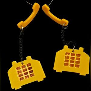 Yellow Telephone Earrings